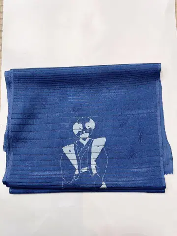 여름용 네이비 나염 오비 장식 천