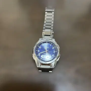 쿼츠 파란색 다이얼 스테인리스 벨트 시계