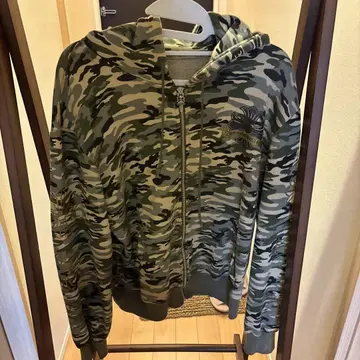 카모 패턴 풀 지퍼 후디