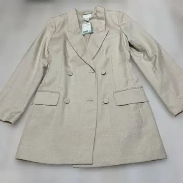 H&M 베이지 더블 브레스트 테일러드 자켓 XS