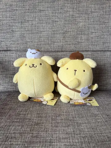 택 포함 산리오 폼폼푸딩 머핀과 항상 친한 봉제 인형 2개 세트