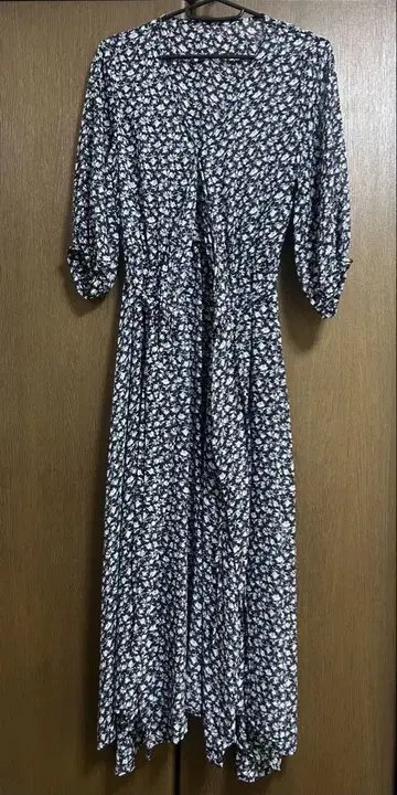 꽃무늬 V넥 롱 원피스
