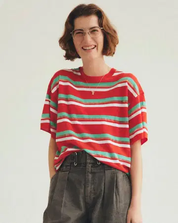 Shinzone MULTI STRIPED CREW NECK KNIT