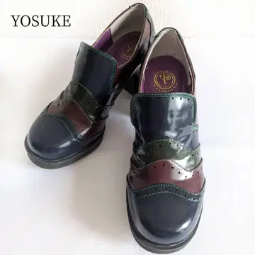 요스케 YOSUKE 통굽 로퍼 청키힐 [ 24.5cm ]