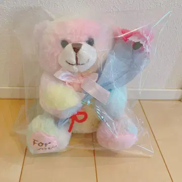 파스텔 컬러 곰 봉제 인형 파스텔 레인보우 부케 베어 무지개 다리
