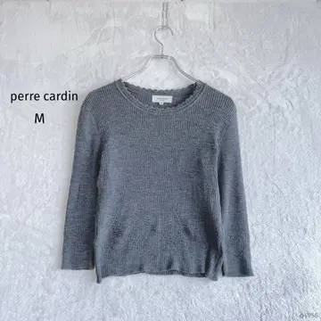 perre cardin | 리브 스웨터 [M] 7부 소매 크루넥 그레이