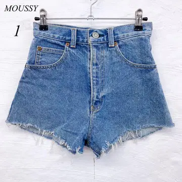e4735 [마우지] 컷오프 디자인 숏 데님 팬츠 1 블루 계열