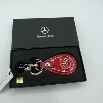 새상품 정품 Mercedes-Benz 가죽 키링 빨간색