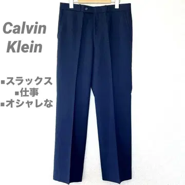 Calvin Klein 네이비 슬랙스 센터 프레스 팬츠 업무 네이비