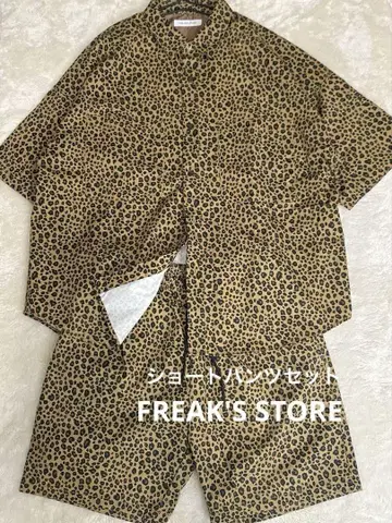 FREAK'S STORE 넉넉한 레오파드 반팔 셔츠 숏팬츠