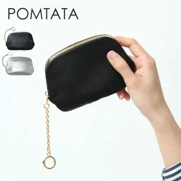 pomtata 지갑 폰타타 컴팩트 지갑 가마구치 미니 지갑 천연 가죽