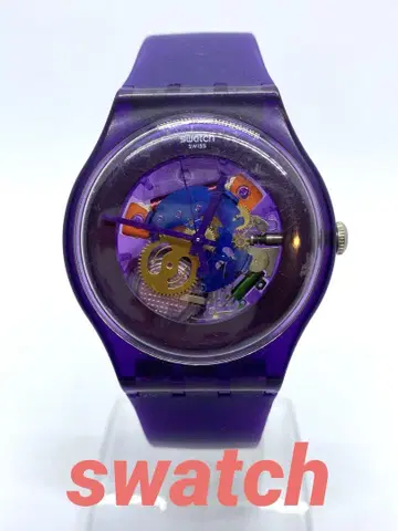 swatch 스와치 스켈레톤 퍼플 쿼츠 손목시계