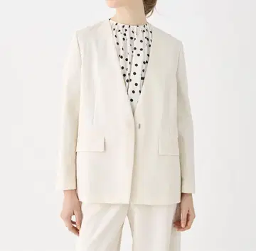 새상품급 BALLSEY 린넨 레이온 스트레치 노카라 자켓