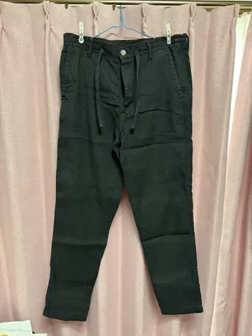 ZARA 검정 린넨 드로우 스트링
