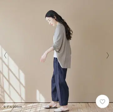 나카가와 마사시치 상점 프리 사이즈 린넨 겉옷 아이보리 가디건 린넨 차양