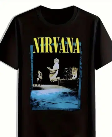 NIRVANA 그래픽 프린트 티셔츠 블랙
