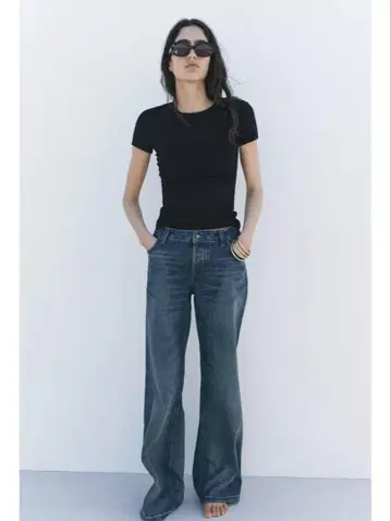 ZARA 자라 스푸마 코튼 슬림 핏 티셔츠 L