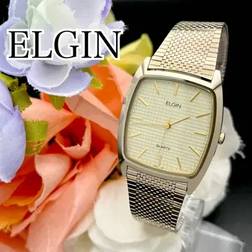 작동 손목시계 ELGIN 엘진 남성용 골드 새상품 배터리 E70
