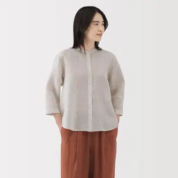 무인양품 린넨 워싱 7부 소매 블라우스 XL