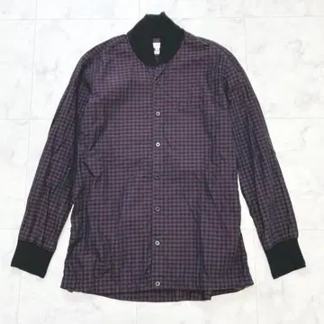 PAUL SMITH 리브 카라 소매 체크 코튼 셔츠