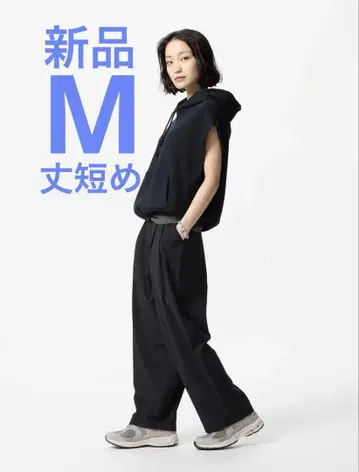 UNIQLO 울트라 스트레치 액티브 와이드 팬츠 크롭 기장 M