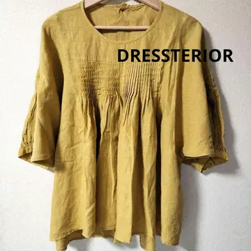 DRESSTERIOR 드레스테리아 넉넉한 린넨 핀턱 블라우스 새상품급