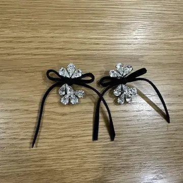 쁘띠 로브 누아크 크리스탈 벨로아 귀걸이
