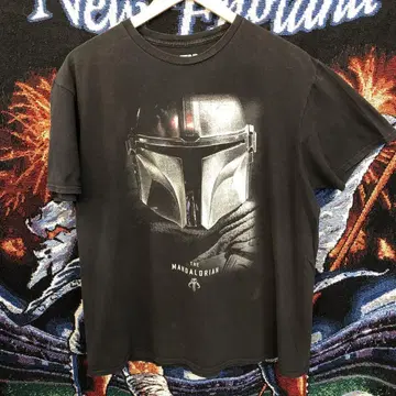 00s STARWARS 만다로리안 프린트 T 영화 블랙 검정 L