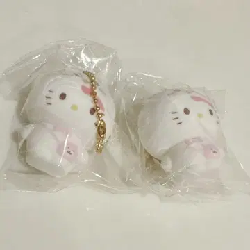 치이카와 산리오 콜라보 플로키 마스코트 치이카와를 쓴 키티 2개 세트