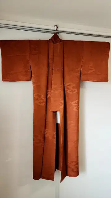 테가키 색 오렌지 브라운 파도와 구름의 무늬와 광택이 아름다운 이로무지