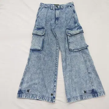 CLEL 와이드 카고 데님 M 라이트 블루