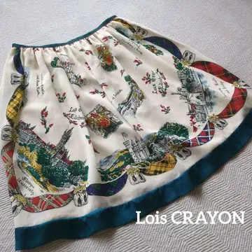 Lois CRAYON 에든버러 프린트 풍경 스커트