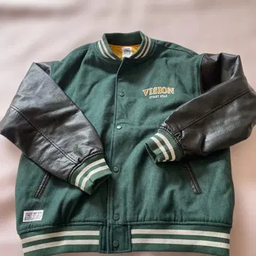 VISION STREET WEAR 바시티 자켓 L 사이즈 그린/블랙