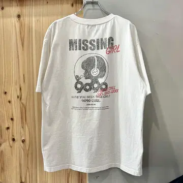 9090 missing girl 티셔츠 반팔 화이트 XL