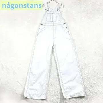 나곤스탠스 더블 스티치 살로펫 오버롤 포켓 일본제 화이트
