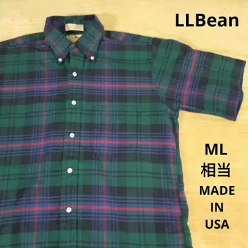 MADE IN USA LLBean 엘엘빈 타탄 체크 반팔 셔츠