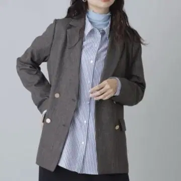 에누 내추럴 뷰티 베이직 더블 브레스트 테일러드 자켓