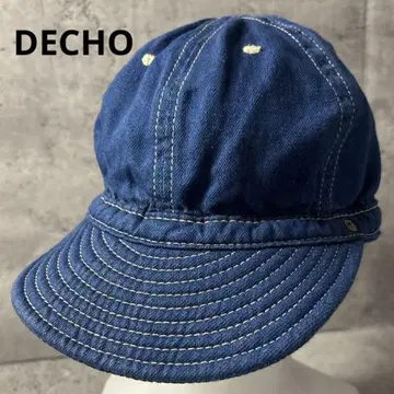 DECHO 데님 워크 캡 캡 블루 소가죽 벨트 면 남성용