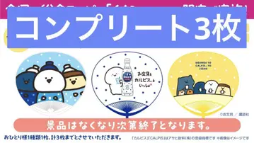 문구와 함께 오리지널 부채 칼피스 콜라보 컴플리트 3장 세트