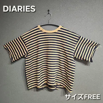 다이어리 새상품급 보더 티셔츠 풀오버 백 슬릿