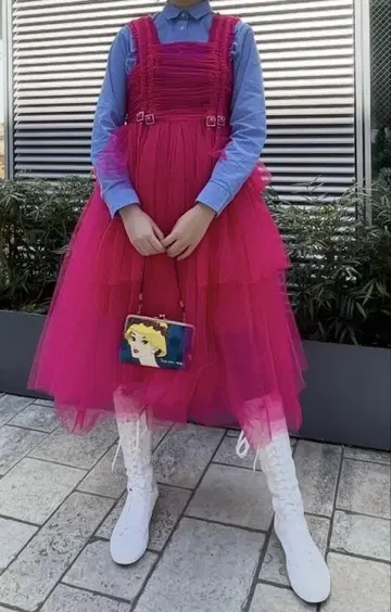 느와르 케이니노미야 원피스 핑크