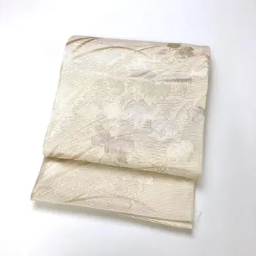 여름 오비 후쿠로 오비 명주 잎 무늬 금실 새의 새끼 색 KO-1399