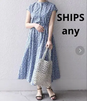 *SHIPS any: 프렌치 슬리브 플라워 셔츠 원피스 플라워 무늬