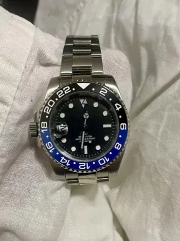 자동 감기 GMT 손목시계 파랑 블랙 베젤 SEIKO TMI 무브먼트