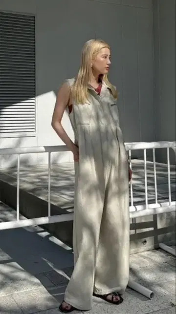 아메리빈티지 MEDI GRUNGE DENIM WIDE ROMPERS