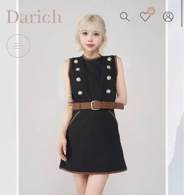 Darich 슬리브리스 미니 원피스 블랙