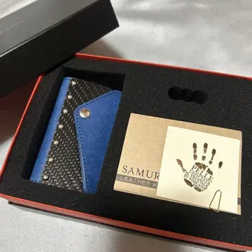 SAMURAI 가죽 키케이스 파랑