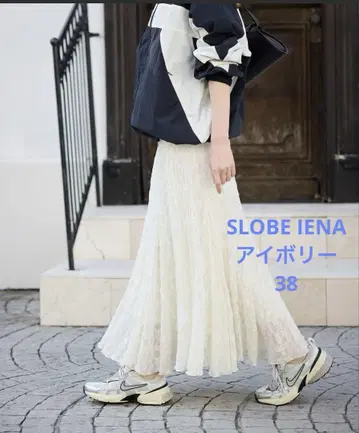 SLOBE IENA 레이스 랜덤 플레어 스커트