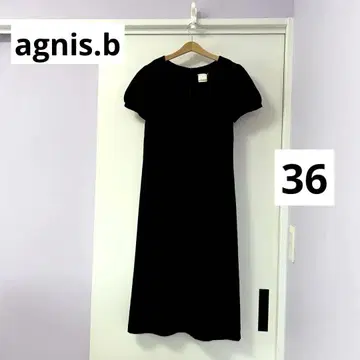 에네스베 롱 원피스 반팔 블랙 포멀 36