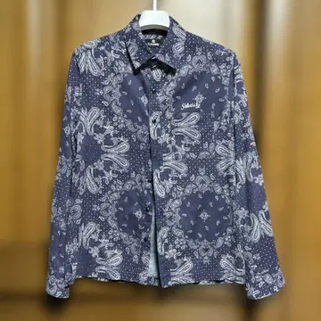 Subciety 페이즐리 무늬 긴팔 셔츠 (중고) 신사 M